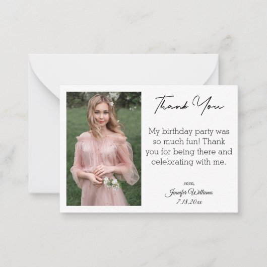 stijlvol bedankt, liefje 16 foto notitiekaartje (Voorkant)