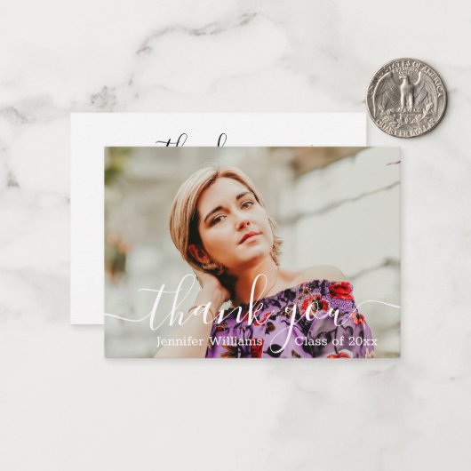 stijlvol bedankt voor het afstuderen van de kallig notitiekaartje (Voorkant / Achterkant in situ)