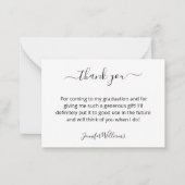 stijlvol bedankt voor het afstuderen van de kallig notitiekaartje (Achterkant)