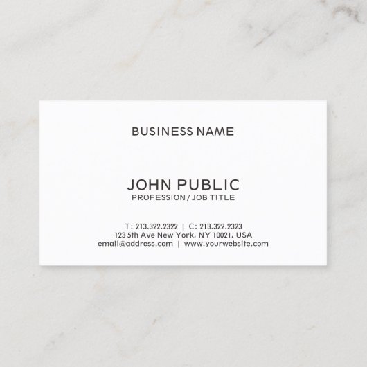 Stijlvol Bedrijf Gewoon Modern Zwart Wit Trending Visitekaartje (Achterkant)