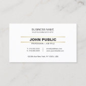 Stijlvol Bedrijf Gewoon Zwart Goud Wit Modern Visitekaartje (Achterkant)