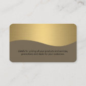 Stijlvol bedrijf / Gold Metallic Visitekaartje (Achterkant)