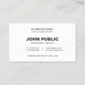 Stijlvol bedrijf Plain Black and White Professiona Visitekaartje (Achterkant)