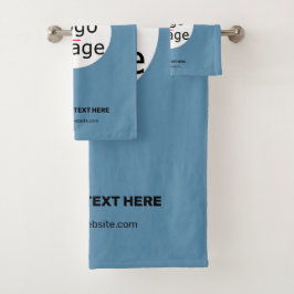 Stijlvol bedrijfspromo -  stofblauw bad handdoek