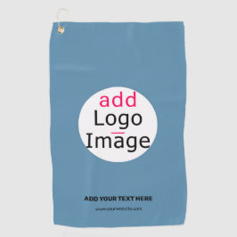 Stijlvol bedrijfspromo -  stofblauw golfhanddoek