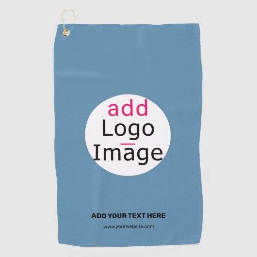 Stijlvol bedrijfspromo -  stofblauw golfhanddoek (Voorkant)