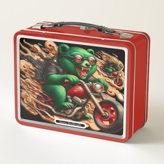 Stijlvol Beer op een motorfiets (Achterkant)