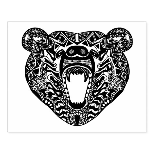 Stijlvol Beer Rubberstempel (Afrduk)