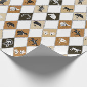 Stijlvol Beige Bruin Paardensport Diamant Patroon Cadeaupapier (Hoek)