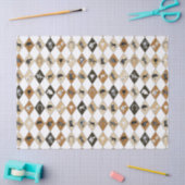 Stijlvol Beige Bruin Paardensport Diamant Patroon Tissuepapier (Craft)