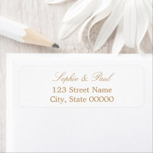 Stijlvol beige White Return Address Label