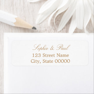 Stijlvol beige White Return Address Label