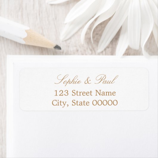 Stijlvol beige White Return Address Label (Insitu)
