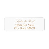 Stijlvol beige White Return Address Label (Voorkant)