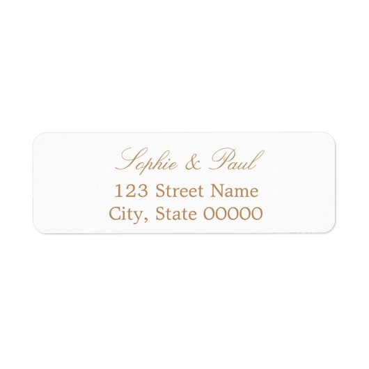 Stijlvol beige White Return Address Label (Voorkant)