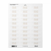 Stijlvol beige White Return Address Label (Full Sheet)
