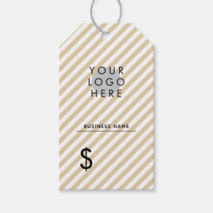 Stijlvol beige White Uw Logo-eenhuizenprijs Label Cadeaulabel