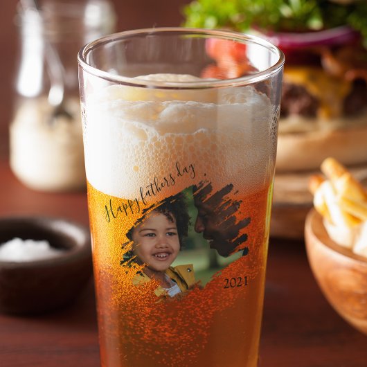 Stijlvol bekrast effect foto | Persoonlijke bier Glas