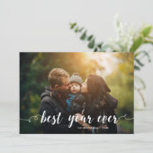 Stijlvol beste jaar ooit Full Photo Kerstmis Feestdagenkaart (Staand voorkant)