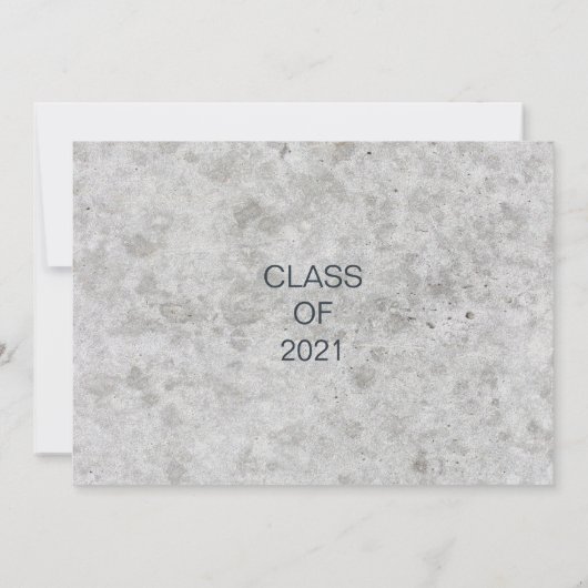 Stijlvol betonnen Afstuderen Kaart (Achterkant)