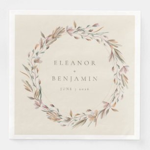 Stijlvol bijtend aardeachtig botanisch huwelijk servet