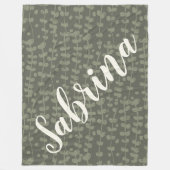 Stijlvol bijtend botanisch groengepersonaliseerd fleece deken (Voorkant)