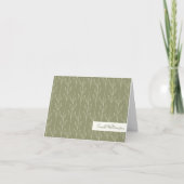 Stijlvol bijtend botanisch groengepersonaliseerd notitiekaartje (Voorkant)