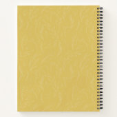 Stijlvol, bijtend geel botanisch monogram notitieboek (Achterkant)