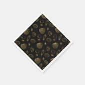 Stijlvol Black Gold Seashells Pattern Servet (Hoek)