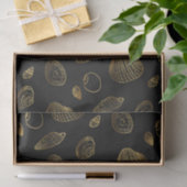 Stijlvol Black Gold Seashells Pattern Tissuepapier (Geschenk)
