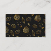 Stijlvol Black Gold Seashells Pattern Visitekaartje (Voorkant)