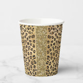 Stijlvol blad afdrukken Wild Safari Oerwoud Dierli Papieren Bekers (Links)