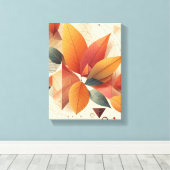 Stijlvol blad en geometrisch patroon canvas afdruk (Insitu (Houten vloer))