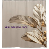 Stijlvol bladgoud douchegordijn (Voorkant)