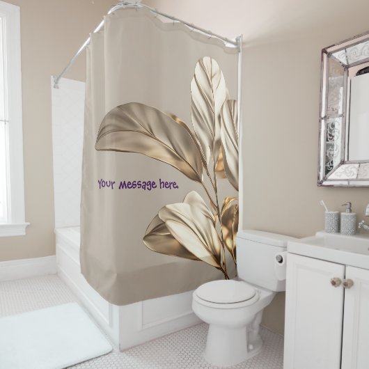 Stijlvol bladgoud douchegordijn (In situ)