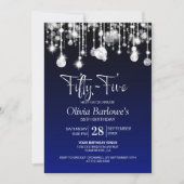 Stijlvol Blauw 55ste Verjaardagsfeest Kaart (Voorkant)