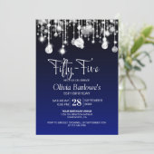 Stijlvol Blauw 55ste Verjaardagsfeest Kaart (Staand voorkant)