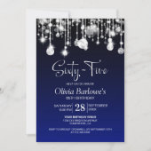 Stijlvol Blauw 65ste Verjaardagsfeest Kaart (Voorkant)