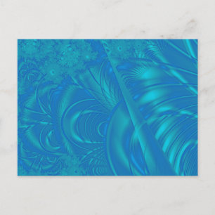 Stijlvol blauw Abstract patroon. Fractal Art. Briefkaart