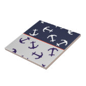 Stijlvol blauw Anchors Zee Ocean Tegeltje (Zijkant)