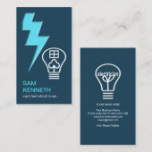 Stijlvol blauw bliksemblok voor licht visitekaartje (Voorkant / Achterkant)