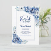 Stijlvol Blauw Bloemen Vrijgezellenfeest Kaart (Staand voorkant)