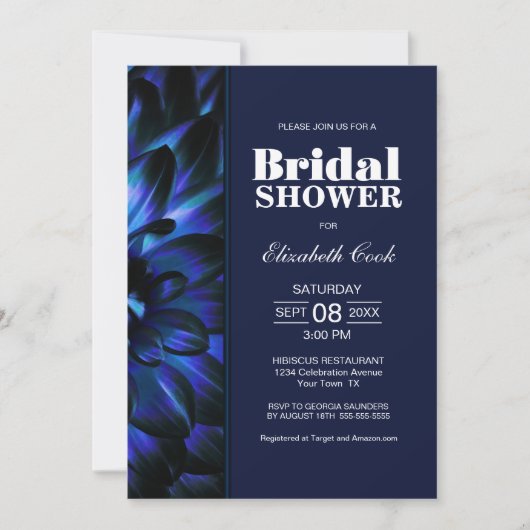 Stijlvol Blauw Bloemen Vrijgezellenfeest Kaart (Voorkant)