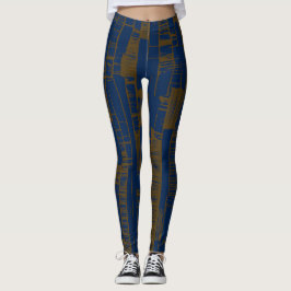 stijlvol blauw & bruin abstract patroon leggings