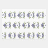 Stijlvol blauw Columbine Floral Waterverf Inpakpapier Vel (Voorkant 3)