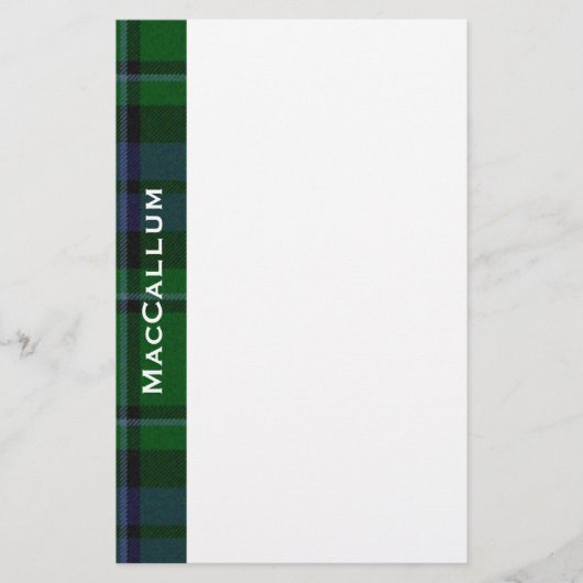 Stijlvol blauw en groen MacCallum Tartan Briefpapier (Voorkant)