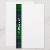 Stijlvol blauw en groen MacCallum Tartan Briefpapier (Voorkant / Achterkant)