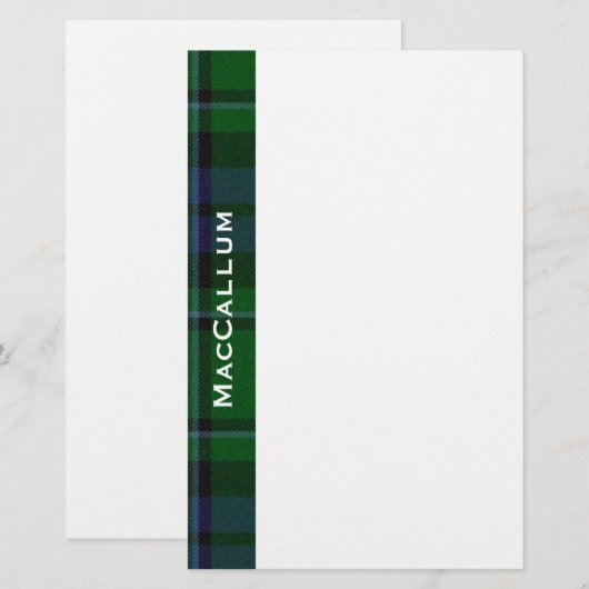 Stijlvol blauw en groen MacCallum Tartan Briefpapier (Voorkant / Achterkant)