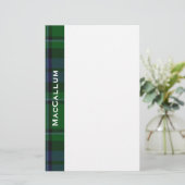 Stijlvol blauw en groen MacCallum Tartan Briefpapier (Staand voorkant)