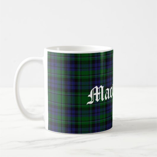 Stijlvol blauw en groen MacCallum Tartan Koffiemok (Links)